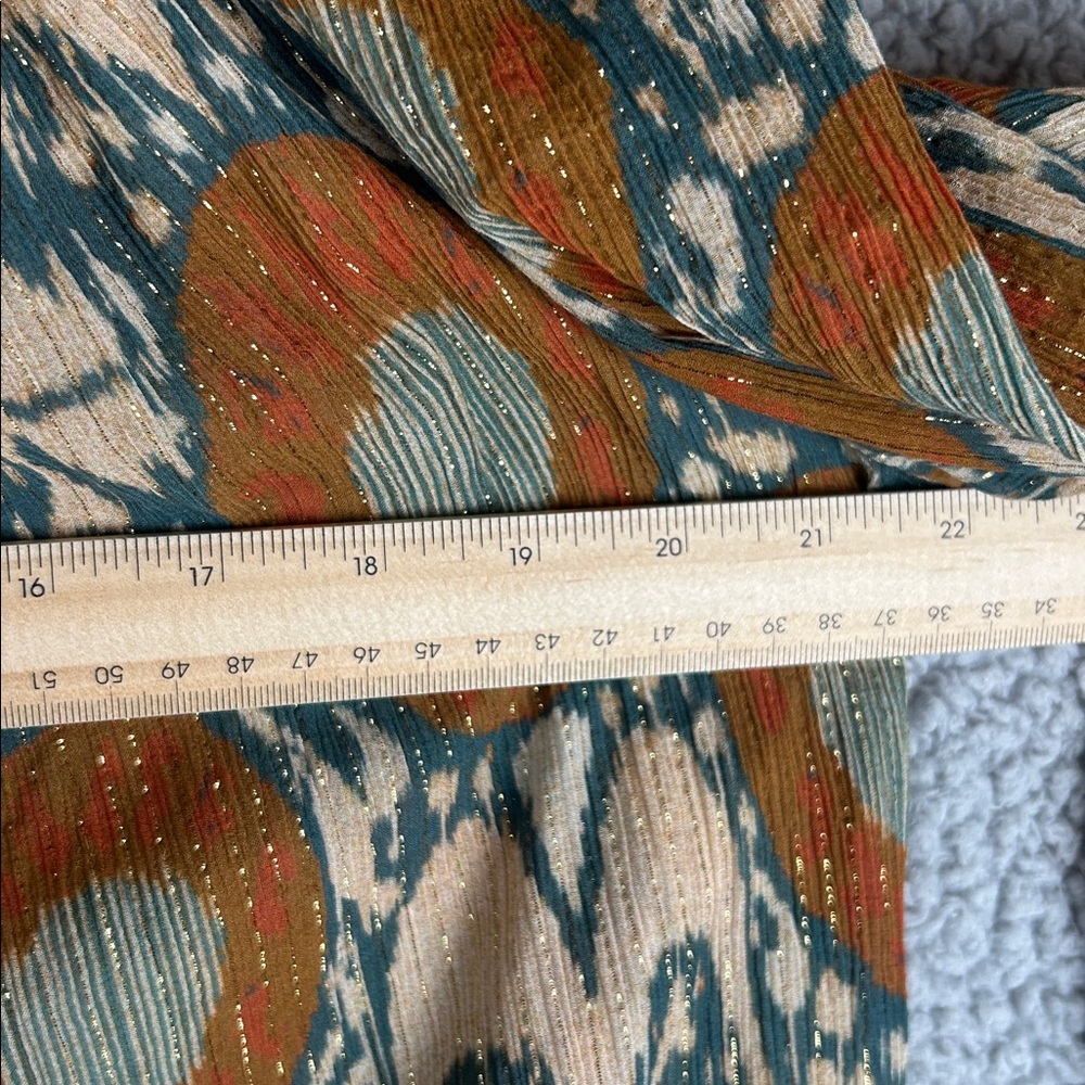 ULLA JOHNSON Long Sleeve Smocked Cuffs Double Lace Metallic Threads Size 8 - Picture 14 of 16